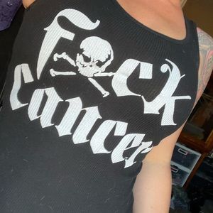 NEW F**K CANCER WOMENS TANK SMALL 💀🖤